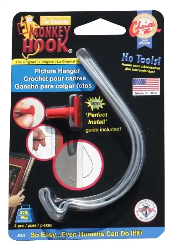 Galvanized Silver Picture Hanger 20 Lb 4 Pk