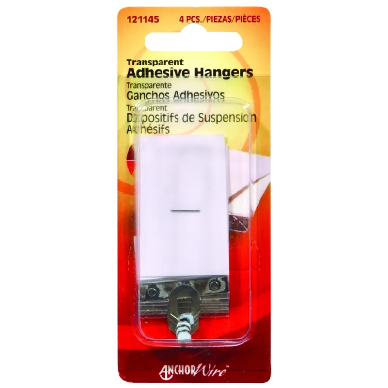 Transparent Adhesive Hangers 1-1/2 Lb 4 Pk