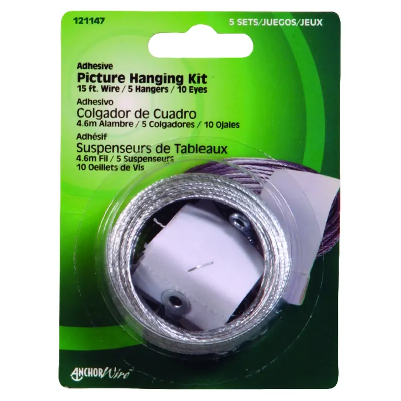 Steel-plated Light Duty Adhesive Hangers 2 Lb 5 Pk