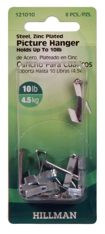 Zinc Silver Conventional Picture Hanger 10 Lb 1 Pk