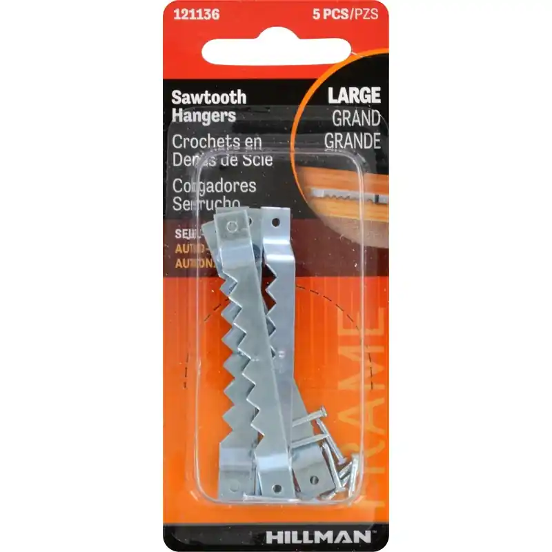 Zinc Silver Large Sawtooth Hanger 1 Pk