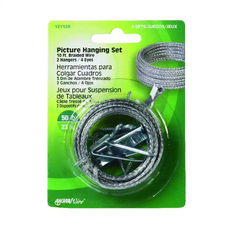 Steel-plated Conventional Picture Hanging Set 50 Lb 1 Pk
