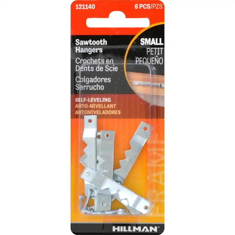 Zinc Silver Small Sawtooth Hanger 1 Lb 6 Pk