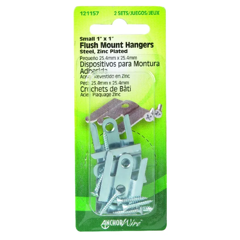 Zinc Silver Flush-mount Picture Hanger 2 Pk