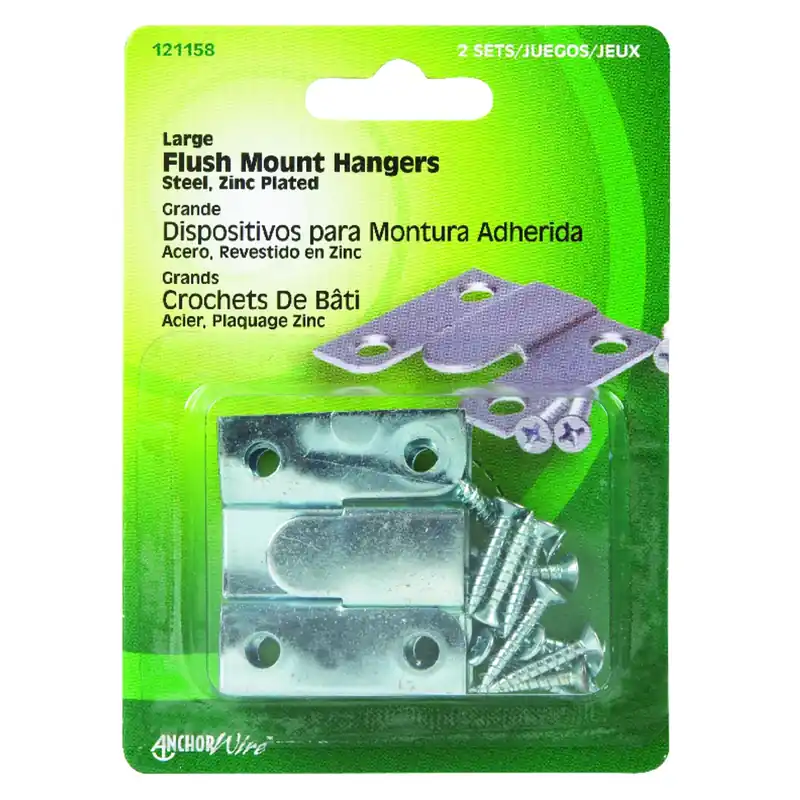 Zinc Silver Flush-mount Picture Hanger 2 Pk