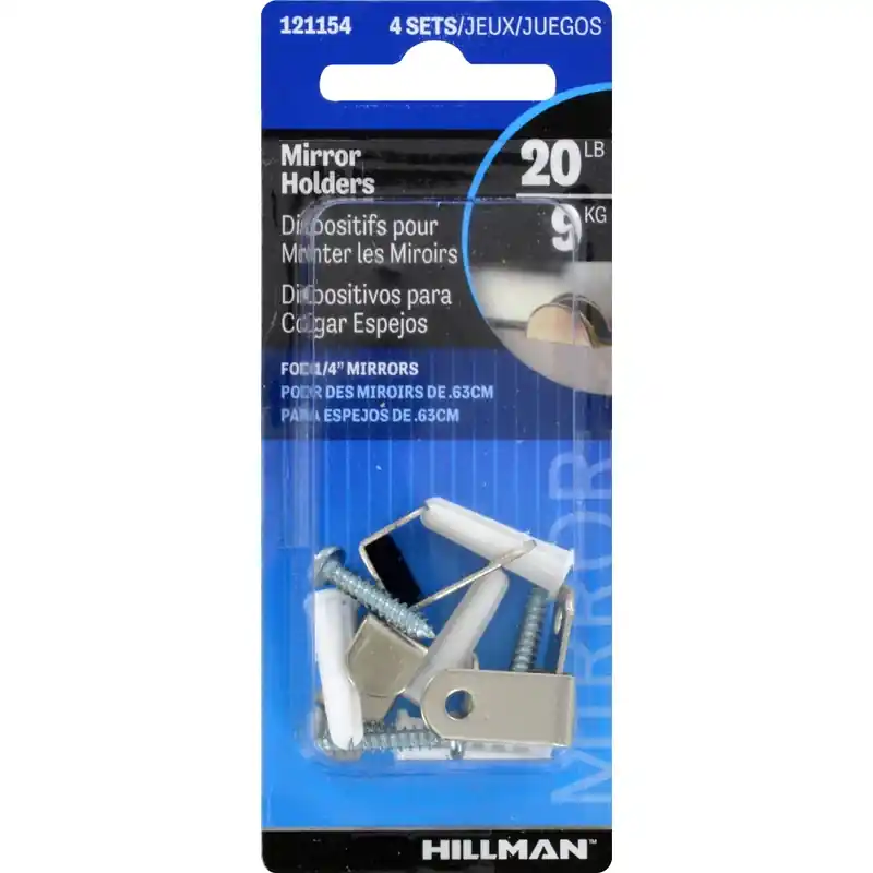 Silver Hidden Mirror Holder 20 Lb 2 Pk