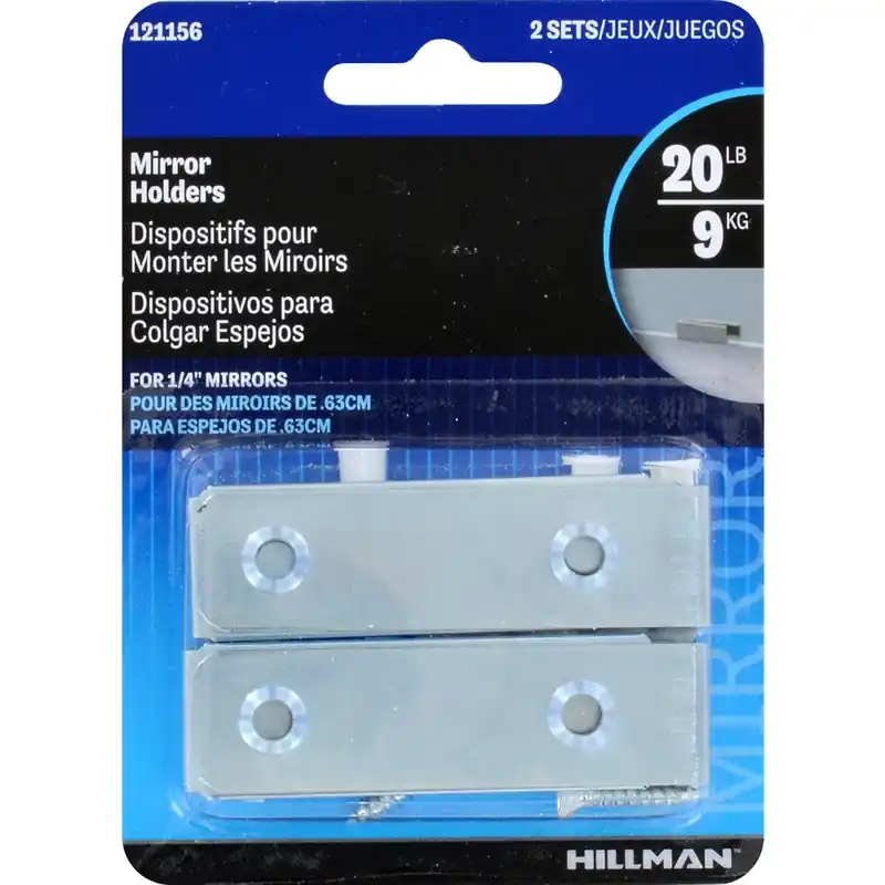 Silver Hidden Mirror Holder 20 Lb 2 Pk