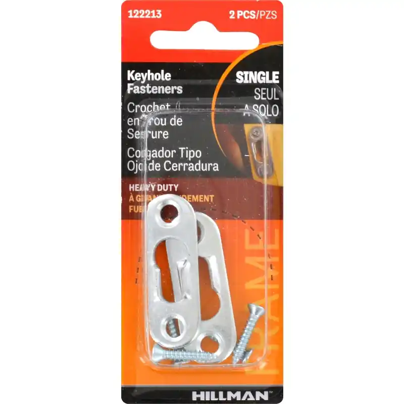 Steel-plated Keyhole Picture Hanger 2 Pk