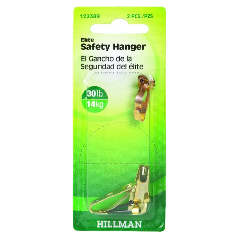 Anchor Wire Brass-plated Gold Safety Picture Hanger 30 Lb 2 Pk