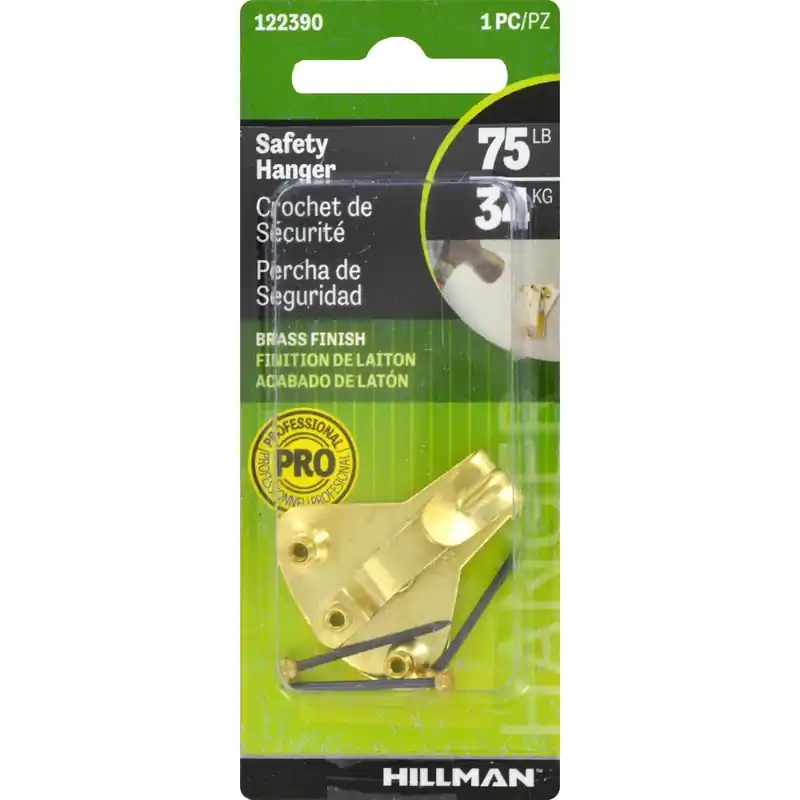 Brass-plated Gold Professional Picture Hanger 75 Lb 1 Pk