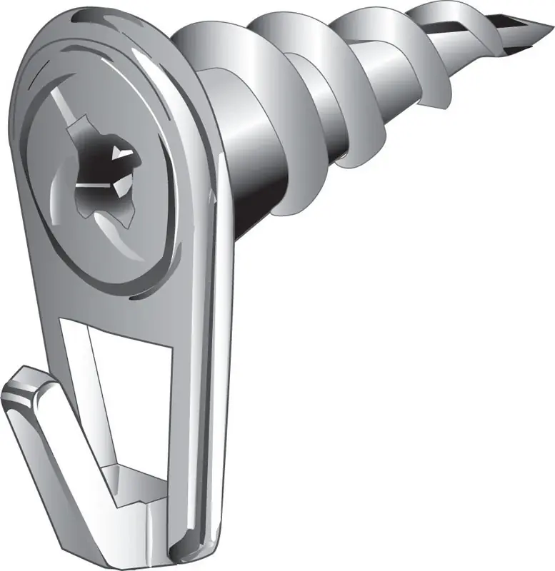 White Self-drilling Picture Hanger 50 Lb 2 Pk