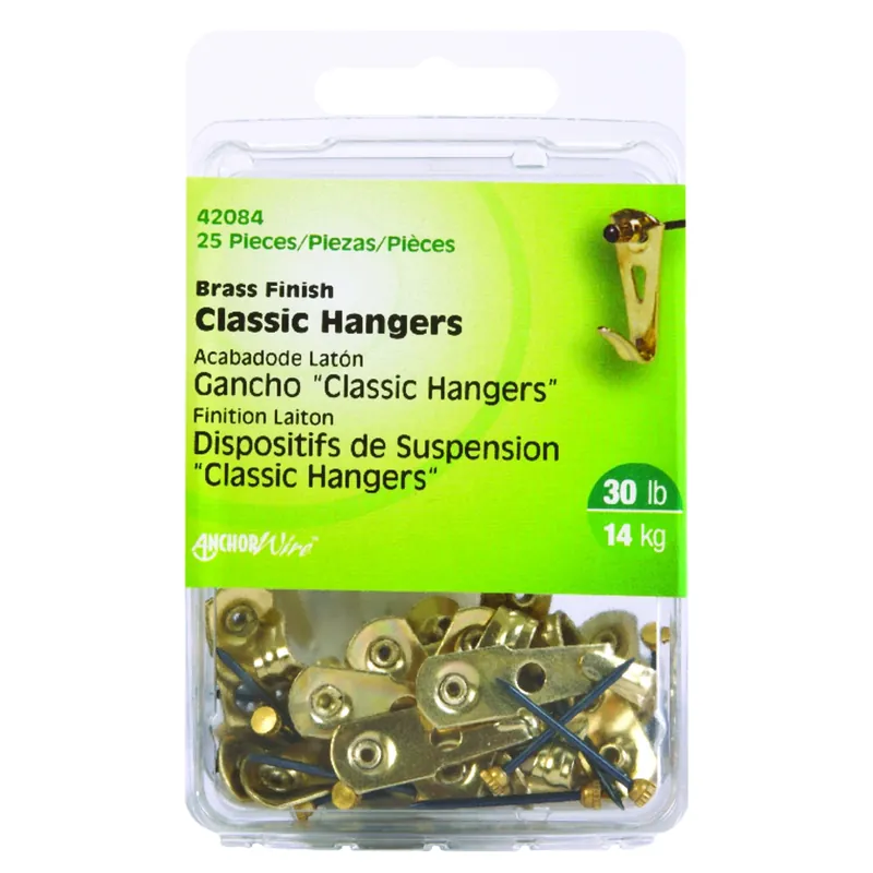 Brass-plated Gold Professional Picture Hanger 30 Lb 25 Pk