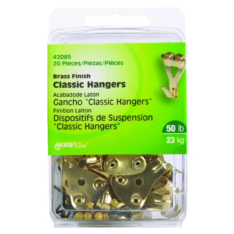 Brass-plated Gold Professional Picture Hanger 50 Lb 1 Pk