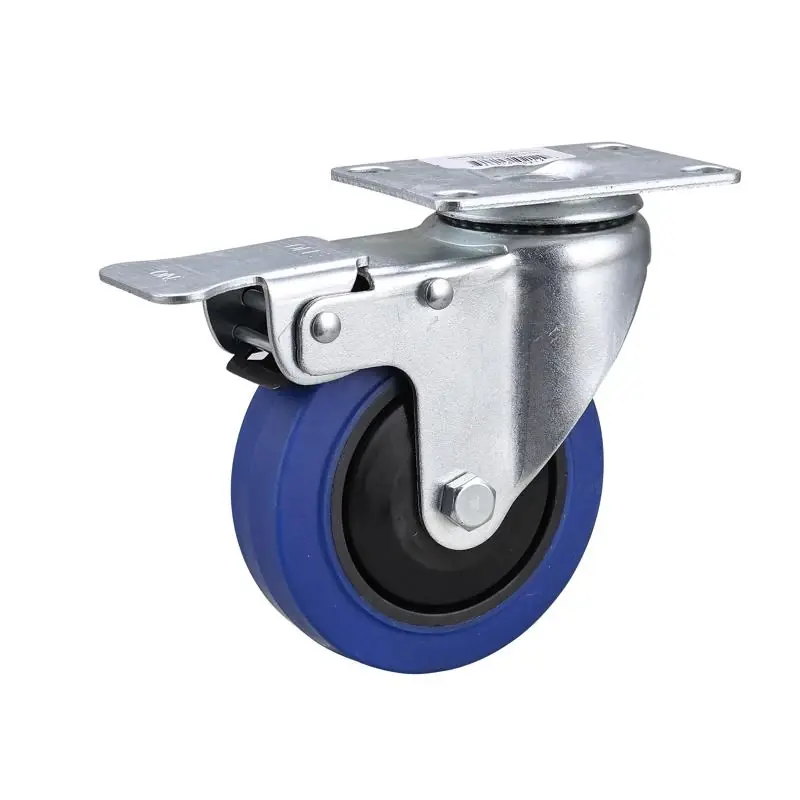 4 In. D Swivel Soft Rubber Caster 265 Lb 1 Pk