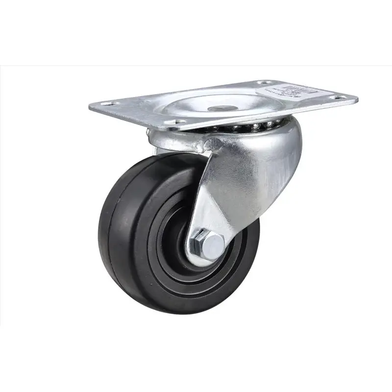3 In. D Swivel Soft Rubber Caster 175 Lb 1 Pk