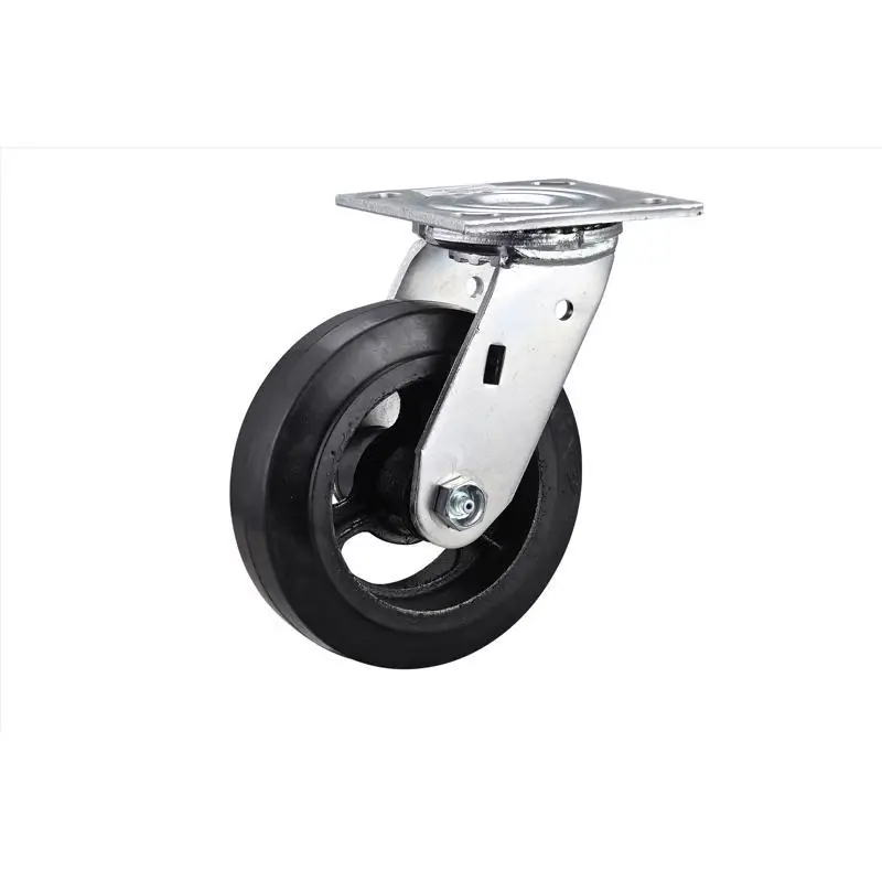 6 In. D Swivel Hard Rubber Caster 410 Lb 1 Pk