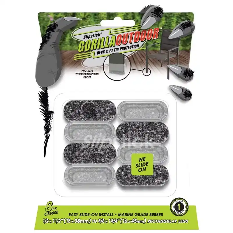 Gorilla Outdoor Black/silver Push-on Marine Grade Berber Chair Glide 8 Pk