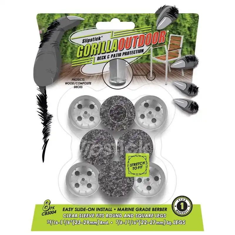 Gorilla Outdoor Black/silver Push-on Marine Grade Berber Chair Glide 8 Pk