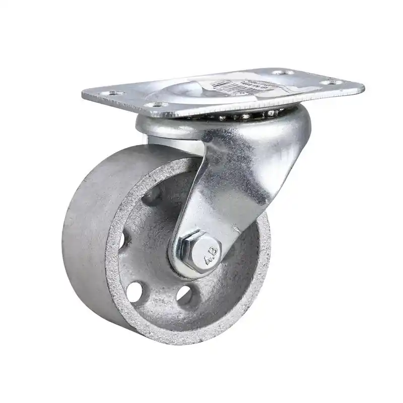 2 In. D Swivel Cast Iron Caster 125 Lb 1 Pk