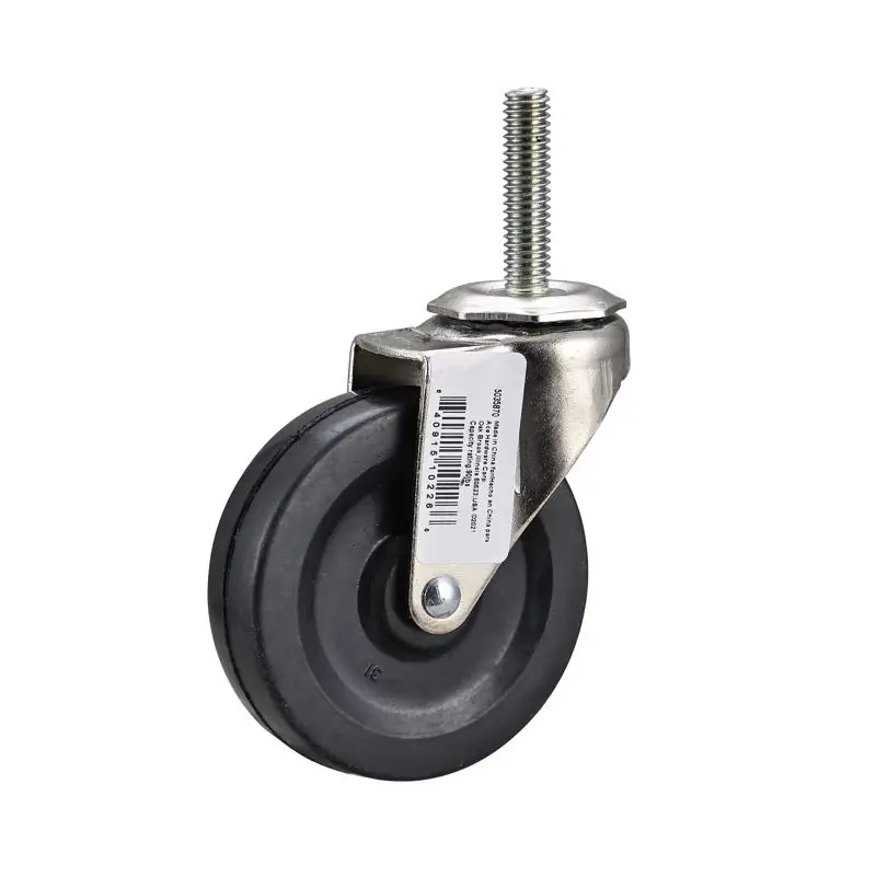 3 In. D Swivel Soft Rubber Caster 90 Lb 1 Pk