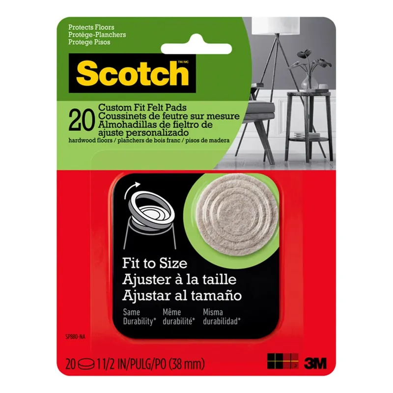 Scotch Felt Self Adhesive Protective Pad Beige Round 1.5 In. W 1 Pk