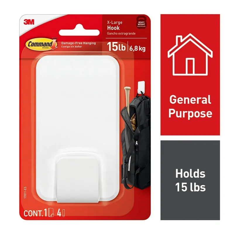 Command Extra Large Plastic Hook 4.7 In. L 1 Pk
