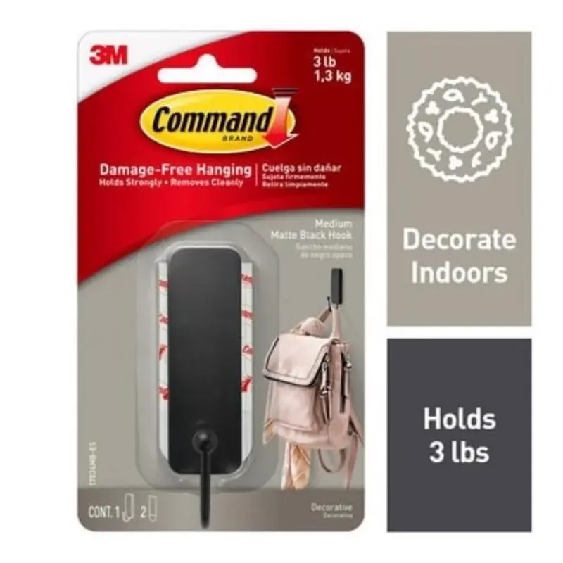 Command Medium Metal Hook 1.25 In. L 1 Pk