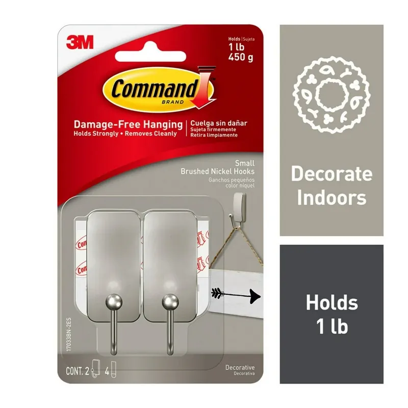 Command Small Metal/plastic Hook 0.98 In. L 2 Pk
