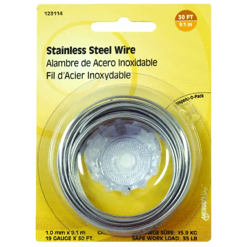 19-gauge Stainless Steel Wire, 30-ft.