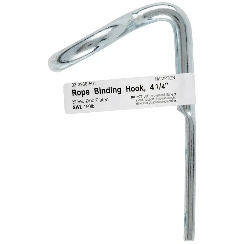 Small Zinc-plated Silver Steel 4.125 In. L Rope Binding Hook 150 Lb 1 Pk