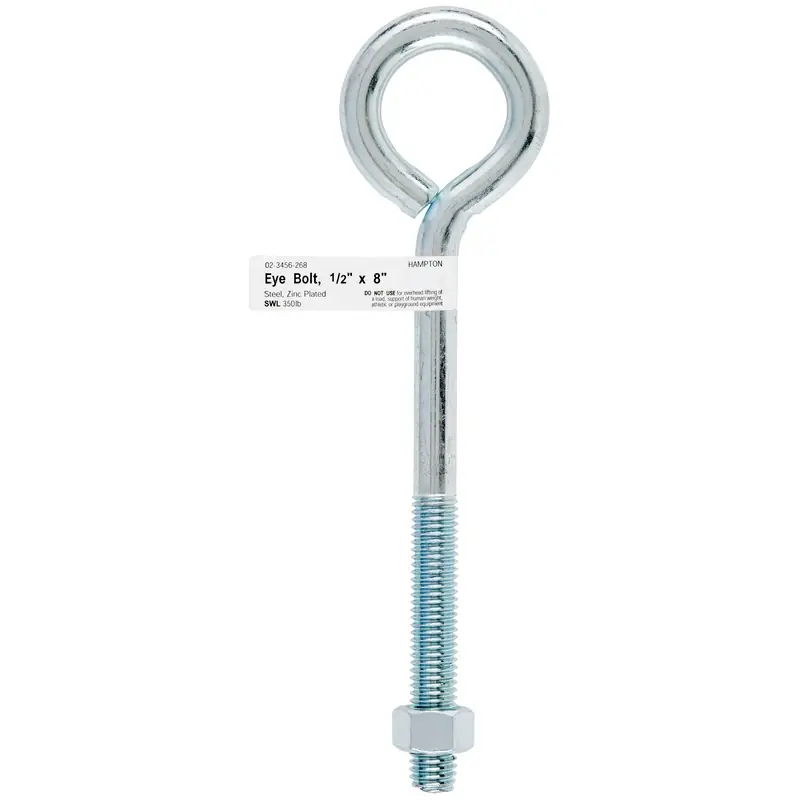1/2 In. X 8 In. L Zinc-plated Steel Eyebolt Nut Included