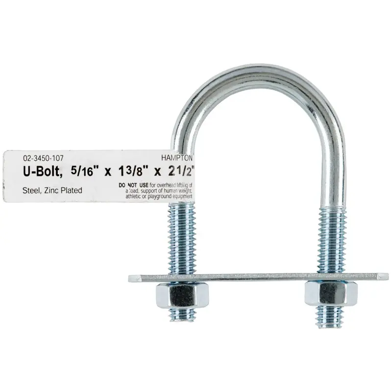 5/16 In. X 1-3/8 In. W X 2-1/2 In. L Coarse Zinc-plated Steel U-bolt
