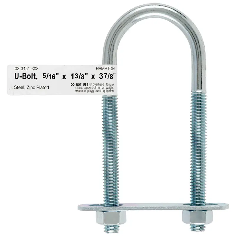 5/16 In. X 1-3/8 In. W X 3-7/8 In. L Coarse Zinc-plated Steel U-bolt