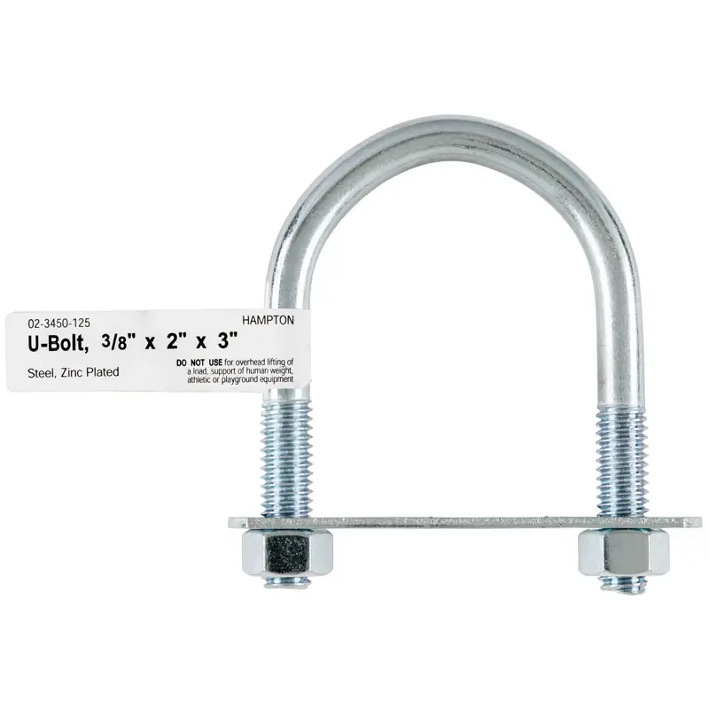 3/8 In. X 2 In. W X 3 In. L Coarse Zinc-plated Steel U-bolt