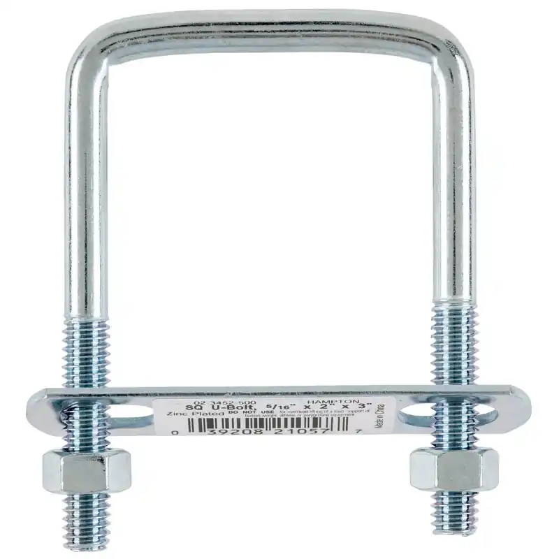 5/16 In. X 2 In. W X 3 In. L Coarse Zinc-plated Steel Square Bend U Bolt