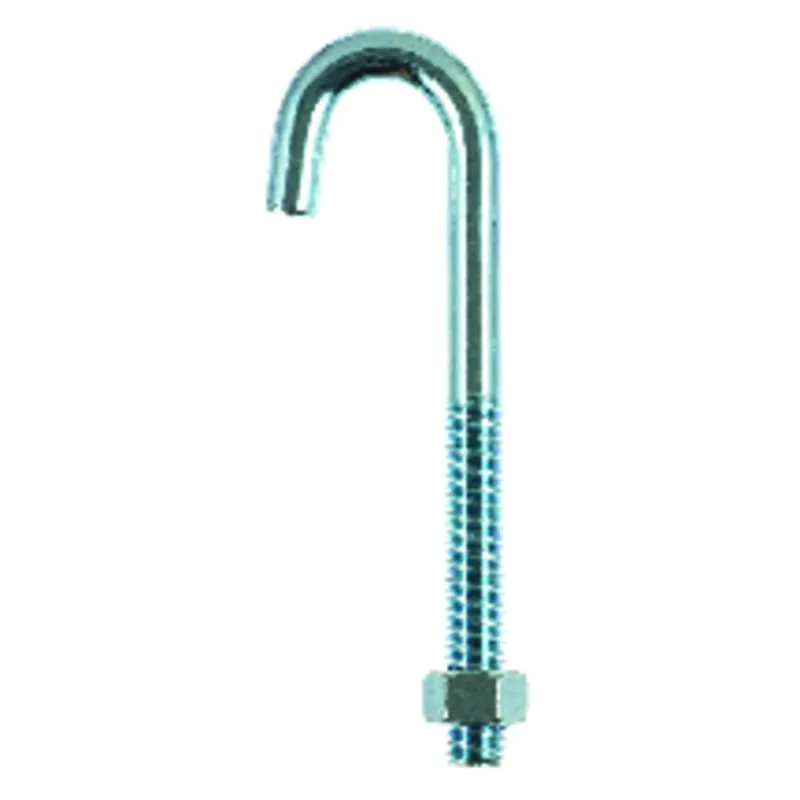 Small Zinc-plated Silver Zinc 1.5625 In. L J-bolt 325 Lb 1 Pk