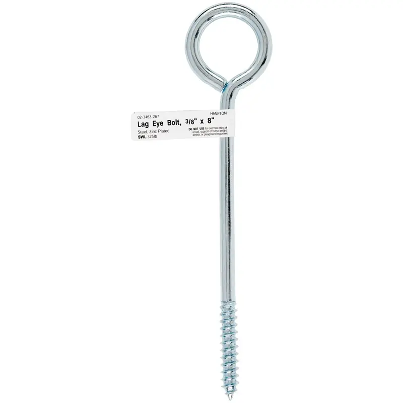 3/8 In. X 8 In. L Zinc-plated Steel Lag Thread Eyebolt