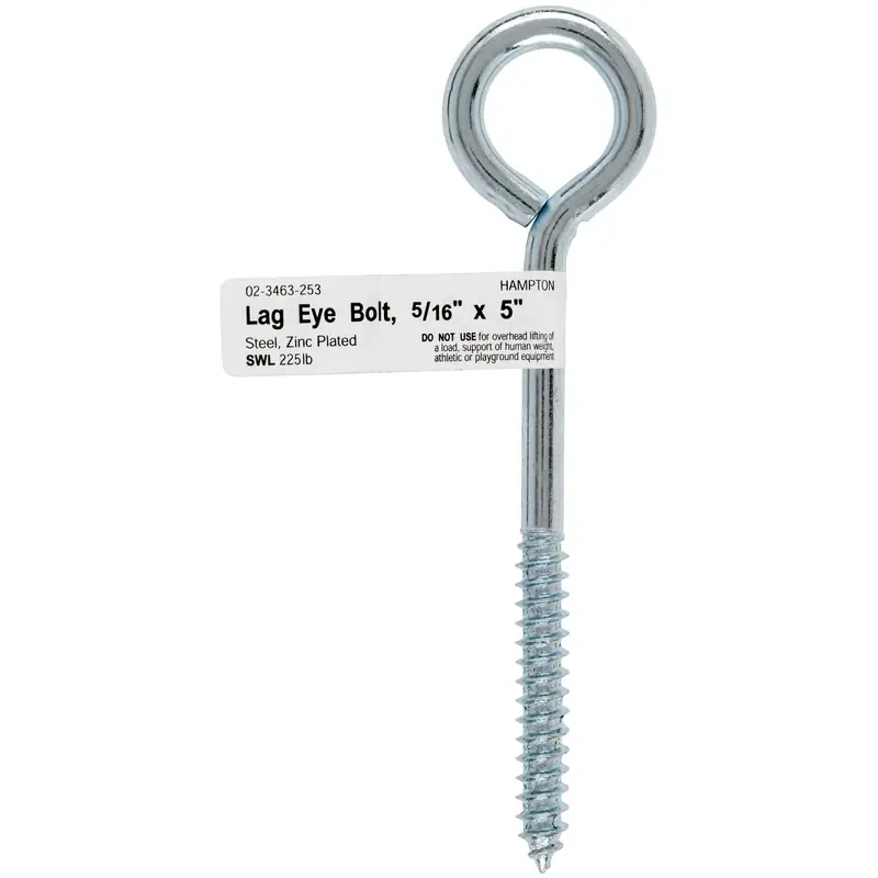 5/16 In. X 5 In. L Zinc-plated Steel Lag Thread Eyebolt