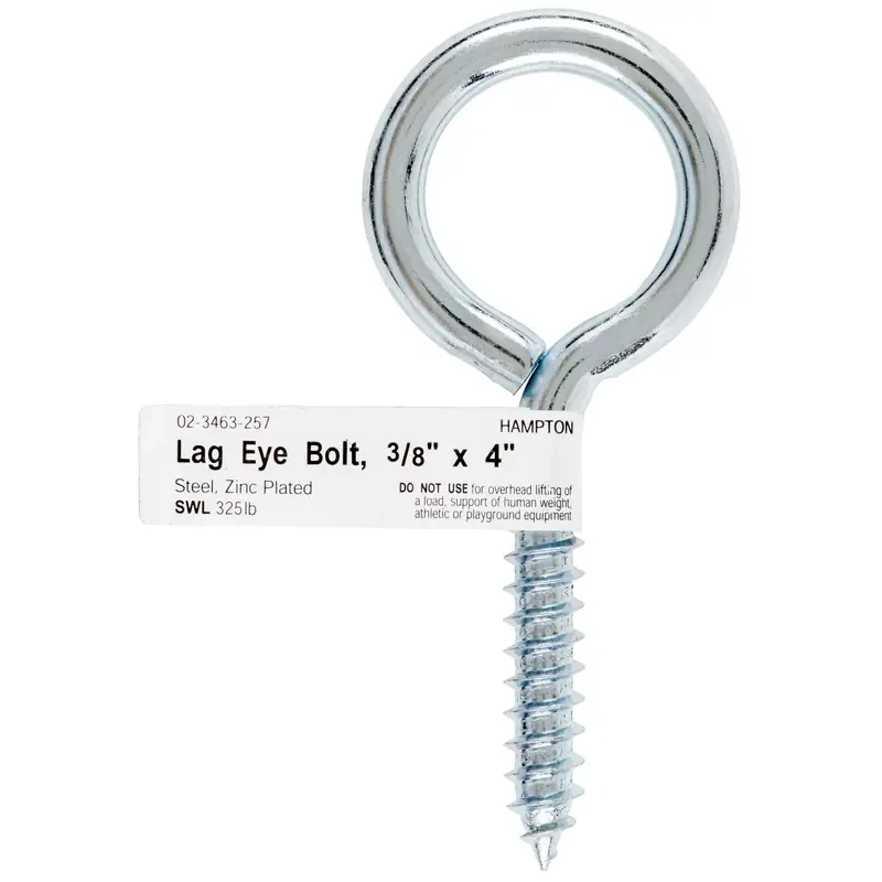 3/8 In. X 4 In. L Zinc-plated Steel Lag Thread Eyebolt