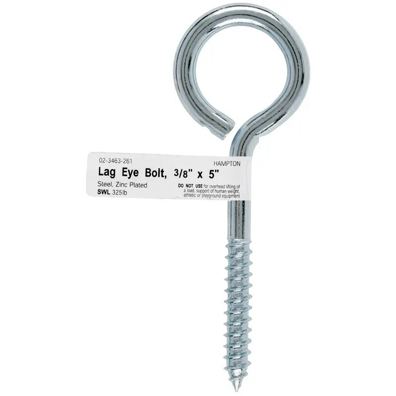 3/8 In. X 5 In. L Zinc-plated Steel Lag Thread Eyebolt Nut Included