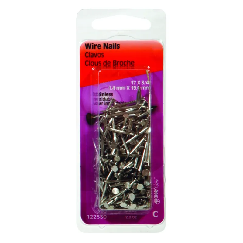 17 Ga. X 3/4 In. L Stainless Steel Wire Nails 1 Pk 2 Oz