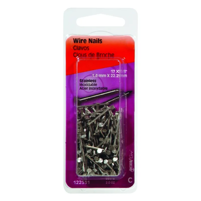 17 Ga. X 7/8 In. L Stainless Steel Wire Nails 1 Pk 2 Oz