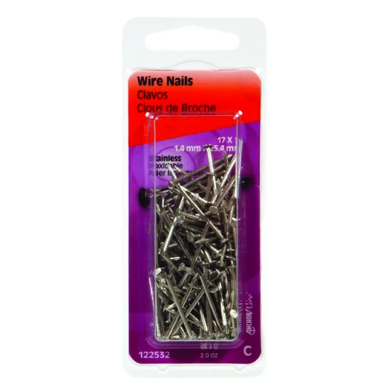 17 Ga. X 1 In. L Stainless Steel Wire Nails 1 Pk 2 Oz