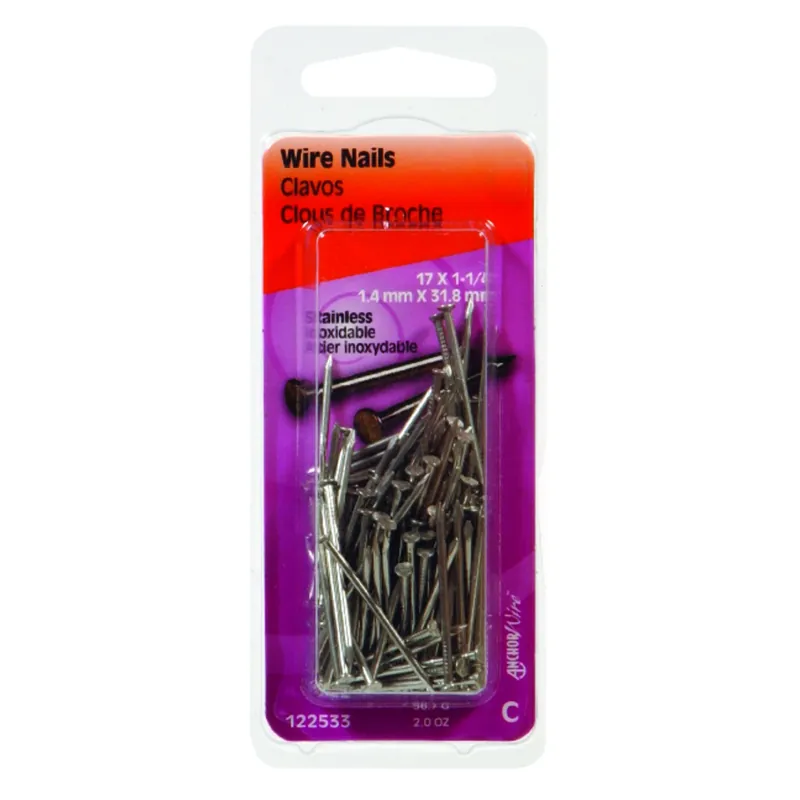 17 Ga. X 1-1/4 In. L Stainless Steel Wire Nails 1 Pk 2 Oz