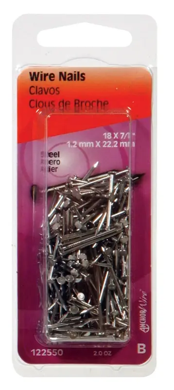 Wire Nails, Bright, 7/8-in. X 18, 2-oz.