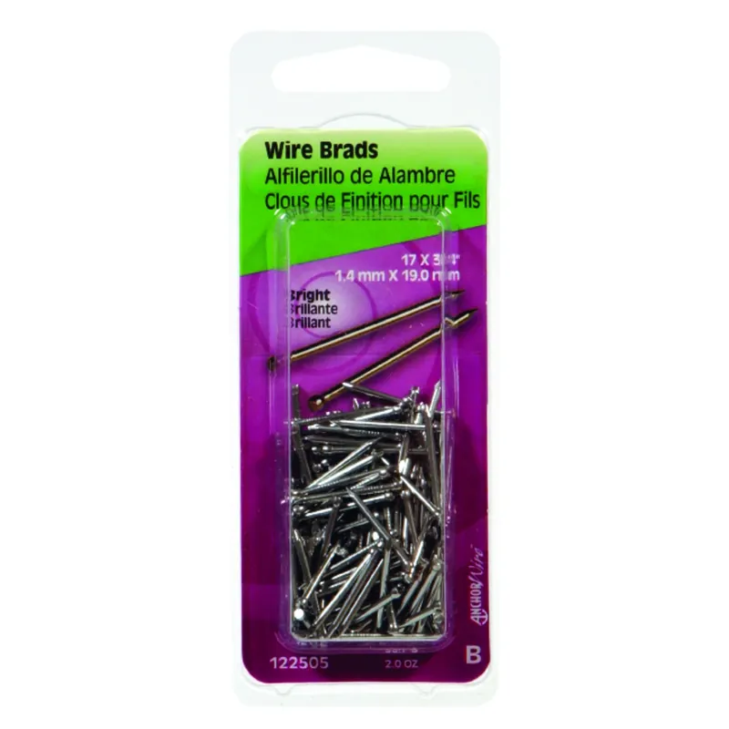 Anchor Wire 17 Ga. X 3/4 In. L Bright Steel Brad Nails 1 Pk 2 Oz