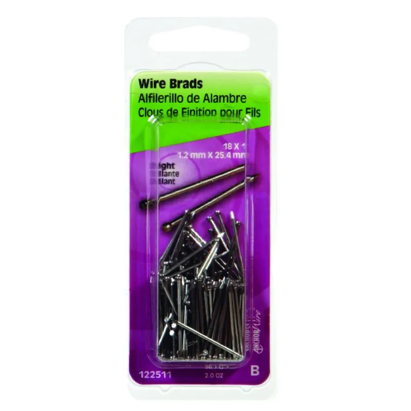 Anchor Wire 18 Ga. X 1 In. L Bright Steel Brad Nails 1 Pk 2 Oz