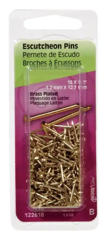 Anchor Wire 18 Ga. X 1/2 In. L Brass-plated Steel Escutcheon Pins 1 Pk 1.5 Oz