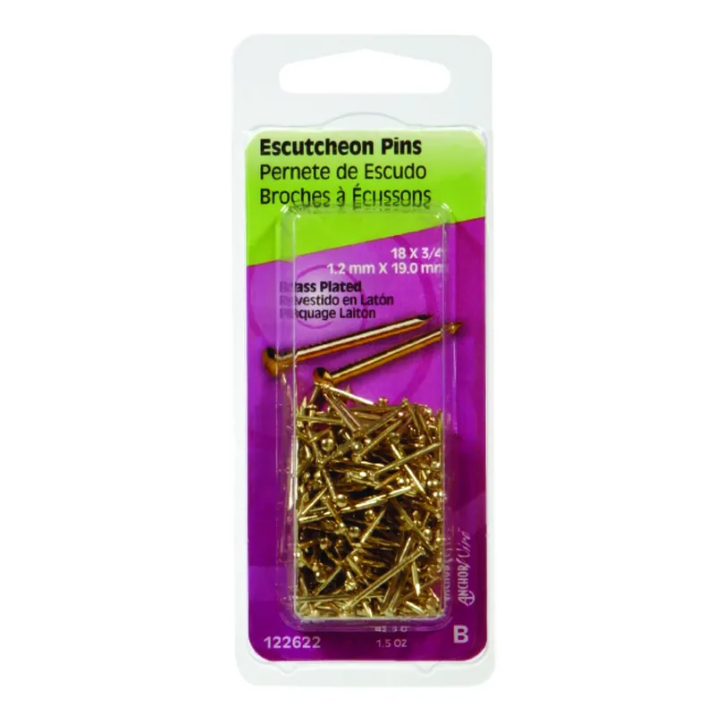 18 Ga. X 3/4 In. L Brass-plated Steel Escutcheon Pins 1 Pk 1.5 Oz