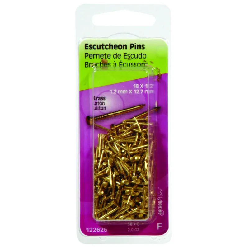 16 Ga. X 3/4 In. L Brass Escutcheon Pins 1 Pk 2 Oz